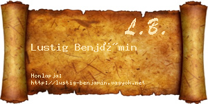 Lustig Benjámin névjegykártya