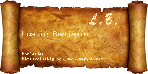Lustig Benjámin névjegykártya